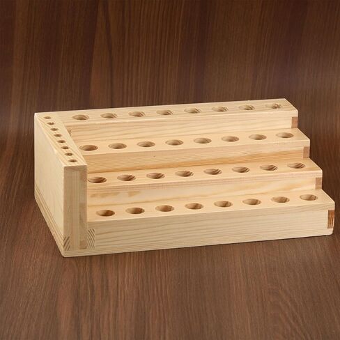 GLOBLELAND Wooden Paint Organizer Paint Rack Pigment Inks Storage Organizer for Brushes Paint Art Tools 40 Holes 10.7 x 6.3 Inch in Saudi Arabia