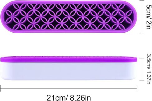 QUACOWW 2Pcs Purple Silicone Makeup Brush Holder Organizer Multifunctional Desktop Organizers Make Up Brush Storage Stand for Art Supplies Painting Pen Brushes Eyeliner Pencil and Craft Tools in Kuwait