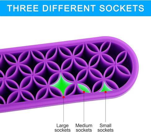 QUACOWW 2Pcs Purple Silicone Makeup Brush Holder Organizer Multifunctional Desktop Organizers Make Up Brush Storage Stand for Art Supplies Painting Pen Brushes Eyeliner Pencil and Craft Tools in Kuwait