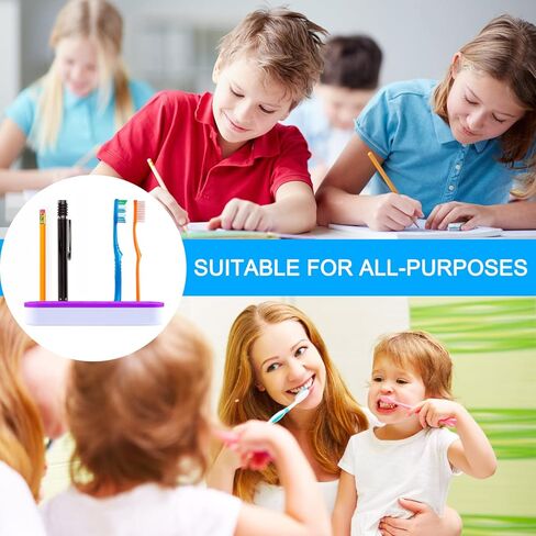 QUACOWW 2Pcs Purple Silicone Makeup Brush Holder Organizer Multifunctional Desktop Organizers Make Up Brush Storage Stand for Art Supplies Painting Pen Brushes Eyeliner Pencil and Craft Tools in Kuwait