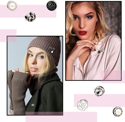 80 Sets Brooch Pin Assorted Instant Buttons Jean Buttons Pins Mini Pins Shirt Brooch Buttons Small Safety Lapel Pins for Women Clothes Jeans Coat Dress Sweater Hat Bags Decoration, 0.39 Inch in Saudi Arabia