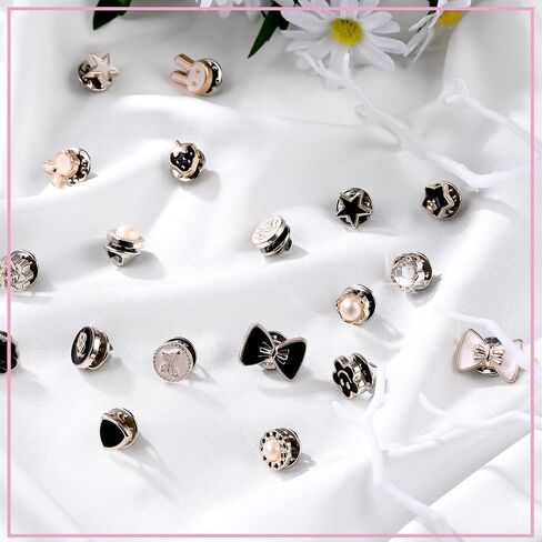 80 Sets Brooch Pin Assorted Instant Buttons Jean Buttons Pins Mini Pins Shirt Brooch Buttons Small Safety Lapel Pins for Women Clothes Jeans Coat Dress Sweater Hat Bags Decoration, 0.39 Inch in Saudi Arabia