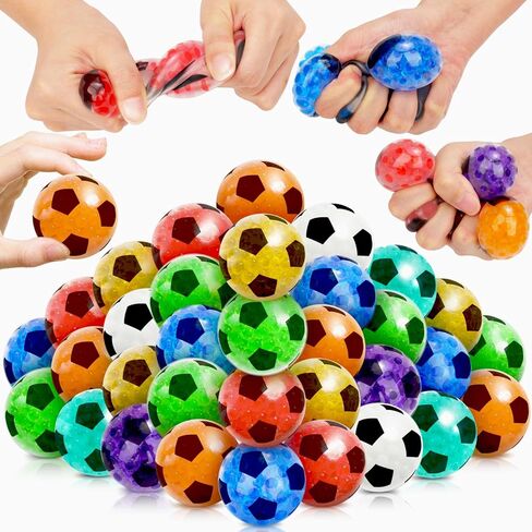 كرات الضغط الإسفنجية للأطفال - 32 عبوة من كرات الضغط السائبة، كرات إسفنجية للضغط على ألعاب الململة، كرات الضغط الحسية للأطفال الذين يعانون من AHDH، والتوحد، وحشو حقائب هدايا عيد الميلاد، وحشوات للتخزين in Kuwait