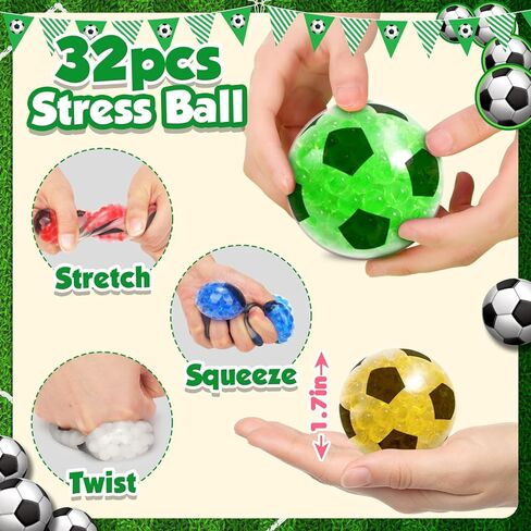 كرات الضغط الإسفنجية للأطفال - 32 عبوة من كرات الضغط السائبة، كرات إسفنجية للضغط على ألعاب الململة، كرات الضغط الحسية للأطفال الذين يعانون من AHDH، والتوحد، وحشو حقائب هدايا عيد الميلاد، وحشوات للتخزين in Kuwait