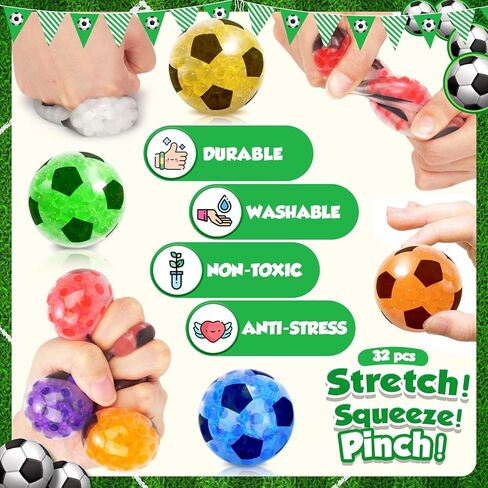 كرات الضغط الإسفنجية للأطفال - 32 عبوة من كرات الضغط السائبة، كرات إسفنجية للضغط على ألعاب الململة، كرات الضغط الحسية للأطفال الذين يعانون من AHDH، والتوحد، وحشو حقائب هدايا عيد الميلاد، وحشوات للتخزين in Kuwait