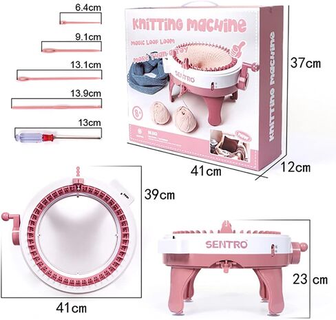 الة حياكة بـ 48 ابرة، لوح حياكة دوار من بلاستيك باياو بتصميم دائري مزدوج للحياكة والوشاح والقبعات والجوارب والقفازات والعاب للبالغين والاطفال in Kuwait