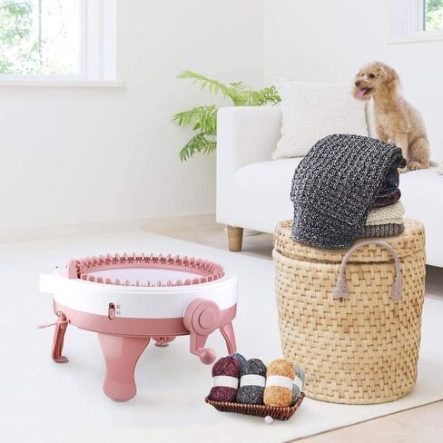 الة حياكة بـ 48 ابرة، لوح حياكة دوار من بلاستيك باياو بتصميم دائري مزدوج للحياكة والوشاح والقبعات والجوارب والقفازات والعاب للبالغين والاطفال in Kuwait