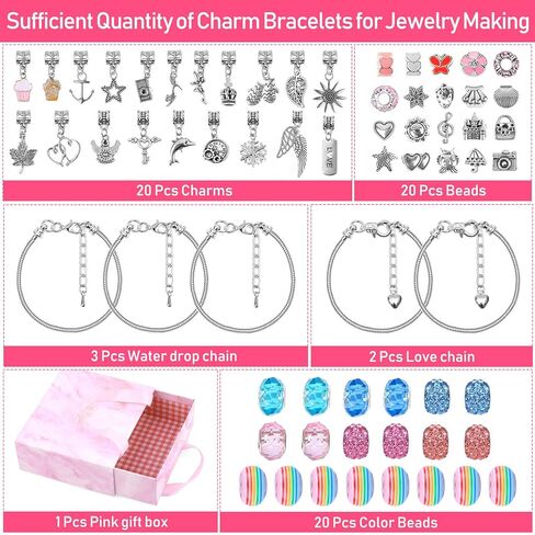 سحر سوار عدة ، Flasoo 66 قطعة سحر الخرز سوار صنع المجوهرات الحرف اليدوية in Kuwait