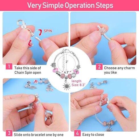 سحر سوار عدة ، Flasoo 66 قطعة سحر الخرز سوار صنع المجوهرات الحرف اليدوية in Kuwait