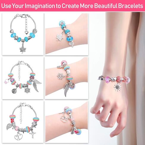 سحر سوار عدة ، Flasoo 66 قطعة سحر الخرز سوار صنع المجوهرات الحرف اليدوية in Kuwait