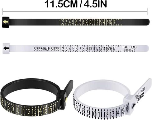 2 قطع 1-17 الولايات المتحدة الأمريكية البلاستيك حلقة الحجم قياس مجموعة قياس أداة قياس الإصبع مجوهرات أدوات التحجيم قابلة لإعادة الاستخدام البنصر الحجم للنساء / الرجال والأطفال in Kuwait