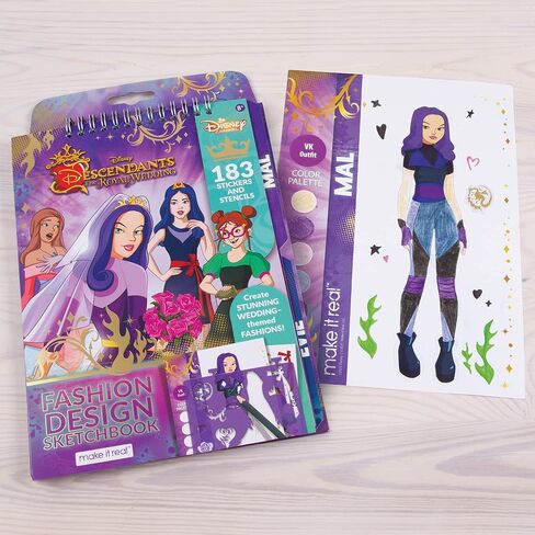 Make It Real - Disney Descendants Royal Wedding Sketchbook - Fashion Design Drawing & Coloring Book for Girls - Includes Descendants Royal Wedding Sketch Pages, Stencils, Stickers & Design in Saudi Arabia