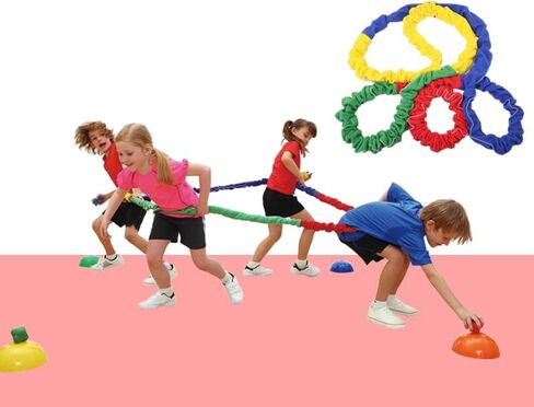 18ft Elastic Fleece Cooperative Stretchy Band Integrations Dynamic Movement Exercise Latex Creative Prop for Group Activities Special Needs Large Motor Coordination in Kuwait