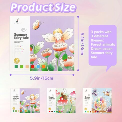 3 عبوات من كتب التلوين المائية للأطفال الذين تتراوح أعمارهم بين 4-8 سنوات، كتب رسم بالألوان المائية للجيب، طلاء مع كتب مائية للأطفال الصغار، مجموعة فنية لتلوين المياه للفتيات والأولاد هدايا عيد ميلاد in Kuwait