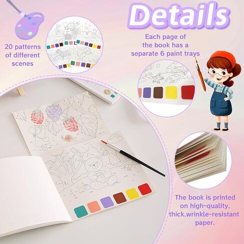 3 عبوات من كتب التلوين المائية للأطفال الذين تتراوح أعمارهم بين 4-8 سنوات، كتب رسم بالألوان المائية للجيب، طلاء مع كتب مائية للأطفال الصغار، مجموعة فنية لتلوين المياه للفتيات والأولاد هدايا عيد ميلاد in Kuwait