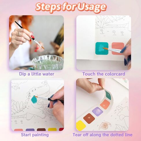 3 عبوات من كتب التلوين المائية للأطفال الذين تتراوح أعمارهم بين 4-8 سنوات، كتب رسم بالألوان المائية للجيب، طلاء مع كتب مائية للأطفال الصغار، مجموعة فنية لتلوين المياه للفتيات والأولاد هدايا عيد ميلاد in Kuwait