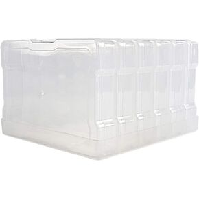 novelinks Transparent 4" x 6" Photo Storage Boxes - Photo Organizer Cases Photo Keeper Picture Storage Containers Box for Photos - 6 PACK (Clear)