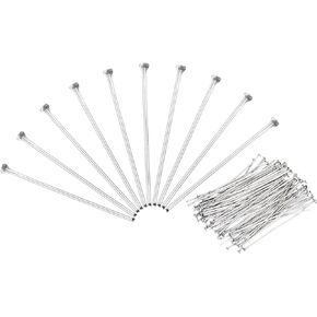 PATIKIL 200Pcs Flat Head Pins for Jewelry Making 18mm Stainless Steel Flat Head Pins Jewelry Head Pins for Craft Earring Bracelet Necklace Pendant Supplies 22 Gauge Silver