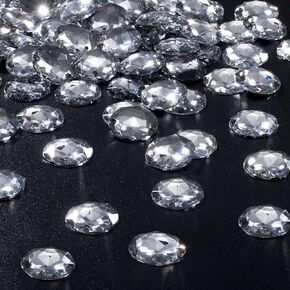 150 PCS HINZIC Crystal Rhinestones 25MM Round Clear Acrylic Gemstones Glitter Gems Large Diamonds for Jewelry Making Wedding Cosplay Embelishments Craft Decoration