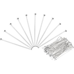 PATIKIL 500Pcs Flat Head Pins for Jewelry Making 70mm Stainless Steel Flat Head Pins Jewelry Head Pins for Craft Earring Bracelet Necklace Pendant Supplies 22 Gauge Silver