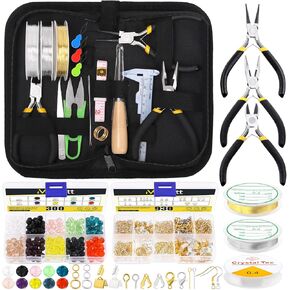 Mardatt 950Pcs Jewelry Making Supplies Kit Includes Jewelry Pliers, Jewelry Wires, Jump Ring Opener, Tweezers, Awl and Jewelry Finding Accessories for Jewelry Making and Repair in Kuwait