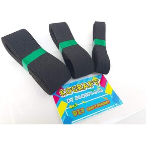 Black Flat Elastic Band/Elastic Cord for Hair Wig Sewing Clothing Accessories Garment Trousers Costumes Craft DIY,Black 1 inch Elastic - Mixed Size 3 Yards 1/2" 3/4" 1 in Kuwait