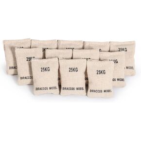 DIRACCOS Model Set of 6pcs Handmade 1/16 Scale Sand Bags 1:16 Sandbag Set, Accessory for RC Tank Model Soldier Action Figure Man Model, 1/16th Military Sandbags for Trench Warfare Battle WWII WWI