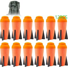 إعادة تعبئة صواريخ Aevdor Mega لسلسلة Nerf N-Strike Elite، 12 عبوة، رصاصات صواريخ رغوية متوافقة مع مسدس Nerf Blaster