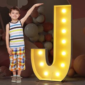 4FT Marquee Light Up Letters Mosaic Large Letters E Balloon Frame for Birthday Wedding Backdrop Decoration Anniversary Baby Shower Decor Pre-Cut Big Foam Board with Acrylic Plate Base