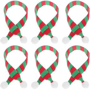 وشاح دمية صغير لزجاجة النبيذ، وشاح عنق مصغر للكريسماس، غطاء زجاجة نبيذ للكريسماس، 20 قطعة للحرف اليدوية واكسسوارات الشعر وصنع المجوهرات، احمر واخضر in Kuwait