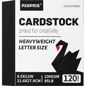 120 Sheets White Cardstock - 8.5" x 11" Letter Size Cover Card Stock 230gsm/85lb Heavyweight Paper Thick Paper for Scrapbooking, Crafts, Business Cards, Invitations PAP03WH