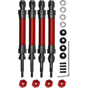 Nvwadayu Drive Shaft CVD Heavy Duty Upgrades Parts Fits for 1/10 Scale Traxxas Slash Platinum/Ultimate/VXL 4x4, Hoss 4X4 VXL, Rustler 4X4 VXL, Stampede 4X4 VXL, 4 PCS (red) in Kuwait