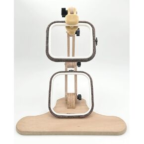 Nurge Adjustable Embroidery Table Stand and Embroidery Hoop Small-Medium , Cross Stitch Hoop Stand, Embroidery Hoop Holder. Hand Polished Natural Wood (Stand + No:2-3)