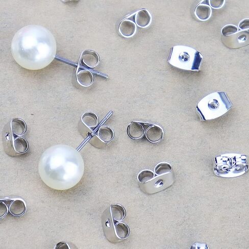 ظهورهم القرط مطلية بالذهب الأبيض 20 قطعة ظهورهم القرط الفضة بدائل هيبوالرجينيك تأمين الأذن أقفال القرط ظهورهم لترصيع السنانير أقراط in Kuwait