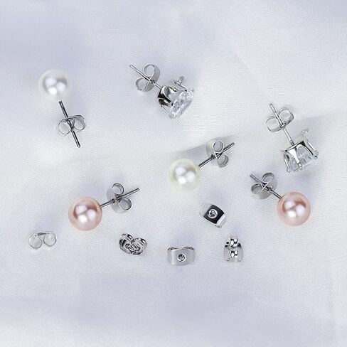 ظهورهم القرط مطلية بالذهب الأبيض 20 قطعة ظهورهم القرط الفضة بدائل هيبوالرجينيك تأمين الأذن أقفال القرط ظهورهم لترصيع السنانير أقراط in Kuwait