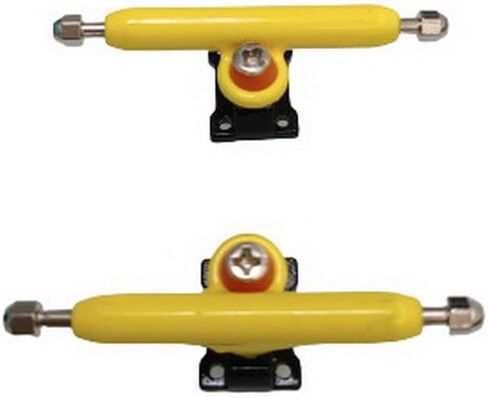 LEEFAI 6pcs Pro Fingerboard Trucks 34mm Wide-Standard Shape G1 -Inveted Kingpin-Finger Mini Skateboard Truck with Screws and Tool - Single Axles Without Spacer-Pink&Green&Yellow in Saudi Arabia