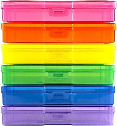 novelinks 6 Pcs 4"x6" Plastic Photo Storage Boxes with Tray (Color 1Pack) in Kuwait