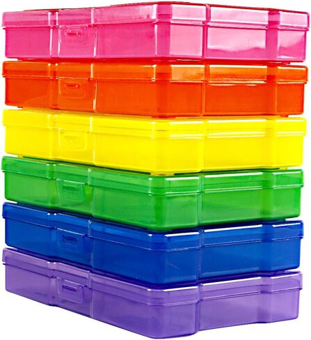 novelinks 6 Pcs 4"x6" Plastic Photo Storage Boxes with Tray (Color 1Pack) in Kuwait
