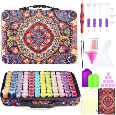 POLRAI Diamond Painting Storage Containers 60 Slot Diamond Painting Accessories, Diamond Art Accessories and Tools for DIY 5D Diamond Art Craft Jewelry Bead Rhinestones Organizer in Kuwait