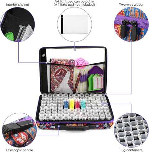 POLRAI Diamond Painting Storage Containers 60 Slot Diamond Painting Accessories, Diamond Art Accessories and Tools for DIY 5D Diamond Art Craft Jewelry Bead Rhinestones Organizer in Kuwait