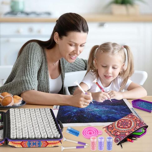 POLRAI Diamond Painting Storage Containers 60 Slot Diamond Painting Accessories, Diamond Art Accessories and Tools for DIY 5D Diamond Art Craft Jewelry Bead Rhinestones Organizer in Kuwait