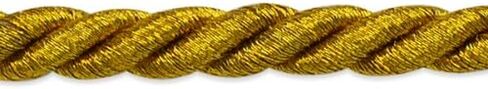 Trims by the Yard Noel 1/4" Twisted Cord Antique Gold | (10 Yard Cut) Trim in Saudi Arabia