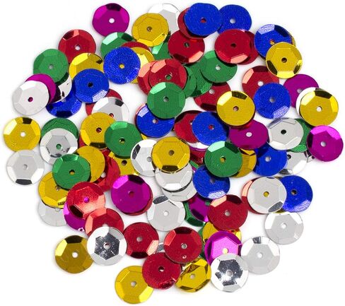 Cousin DIY Multicolored Rainbow 10mm Cupped Sequins, 120pc in Saudi Arabia