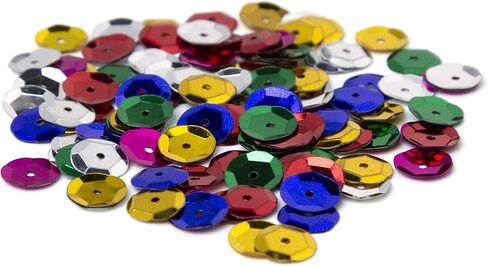 Cousin DIY Multicolored Rainbow 10mm Cupped Sequins, 120pc in Saudi Arabia