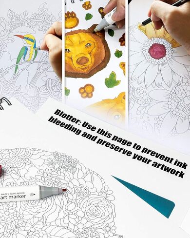 ColorIt Colors of Nature Adult Coloring Book - Features 50 Original Hand Drawn Nature Inspired Designs Printed on Artist Quality Paper with Hardback ... Binding, Perforated Pages, and Bonus Blotter in Saudi Arabia