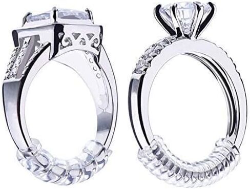Invisible Ring Size Adjuster for Loose Rings, Clear Silicone Ring Guard, Ring Sizer, Jewelry Spacer, Soft Spiral Ring Tightener Set, 4 Sizes Fit for Any Rings, 4inch 10cm, 16PCS in Saudi Arabia