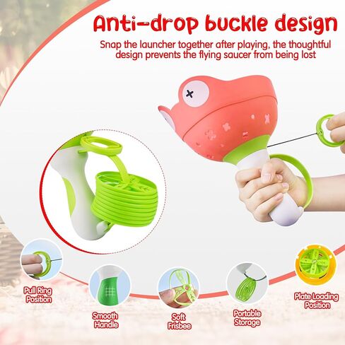 2 Pack Fly Catcher Toys with 36 Flying Discs, Outdoor Toys for Kids Ages 4-8, Outside Toys for Boys Girls 4-6, Flying Disc Toy Toddler Outdoor Games for Kids, Ideal Gift for Kids Aged 3 4 5 7 8 Year in Kuwait