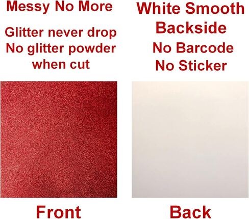 White Glitter Cardstock (10 Sheets, 300gsm) White Cardstock 12x12 Cardstock Paper Colored Cardstock (White) in Saudi Arabia