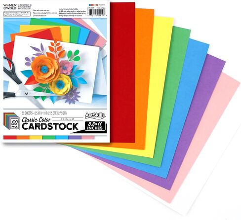 ArtSkills 65 lb Cardstock Paper, 8.5" x 11", 176 gsm Colored Craft Paper for Arts, Crafts, Scrapbooking & Card Making, 50 pc in Saudi Arabia