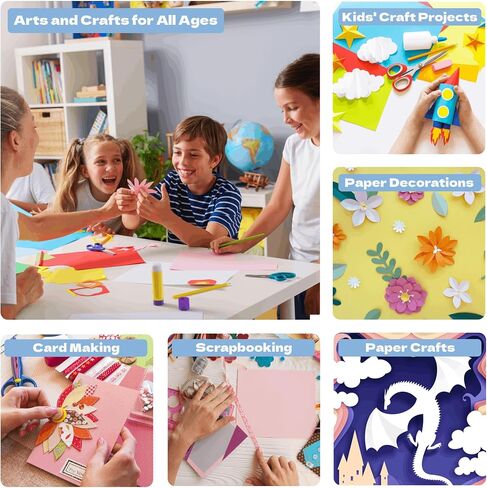 ArtSkills 65 lb Cardstock Paper, 8.5" x 11", 176 gsm Colored Craft Paper for Arts, Crafts, Scrapbooking & Card Making, 50 pc in Saudi Arabia